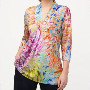 Ulla Popken 3/4 Sleeve Slinky Stretch Knit Shirt Shawl Collar Luxury Selection